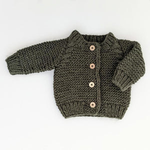 Loden Garter Stitch Cardigan Sweater - Sweaters