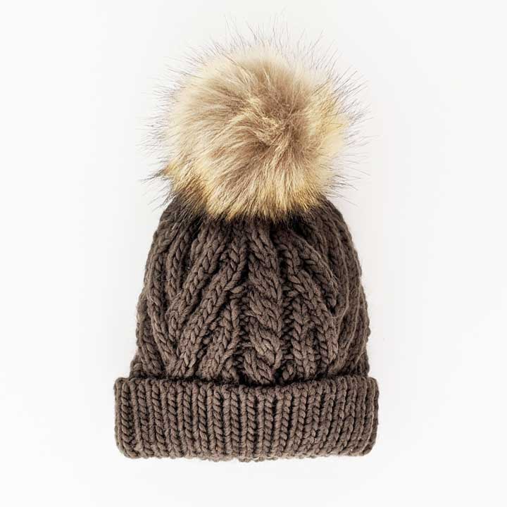 Loden Pop Pom Pom Beanie Hat for Babies thru Adults - Huggalugs