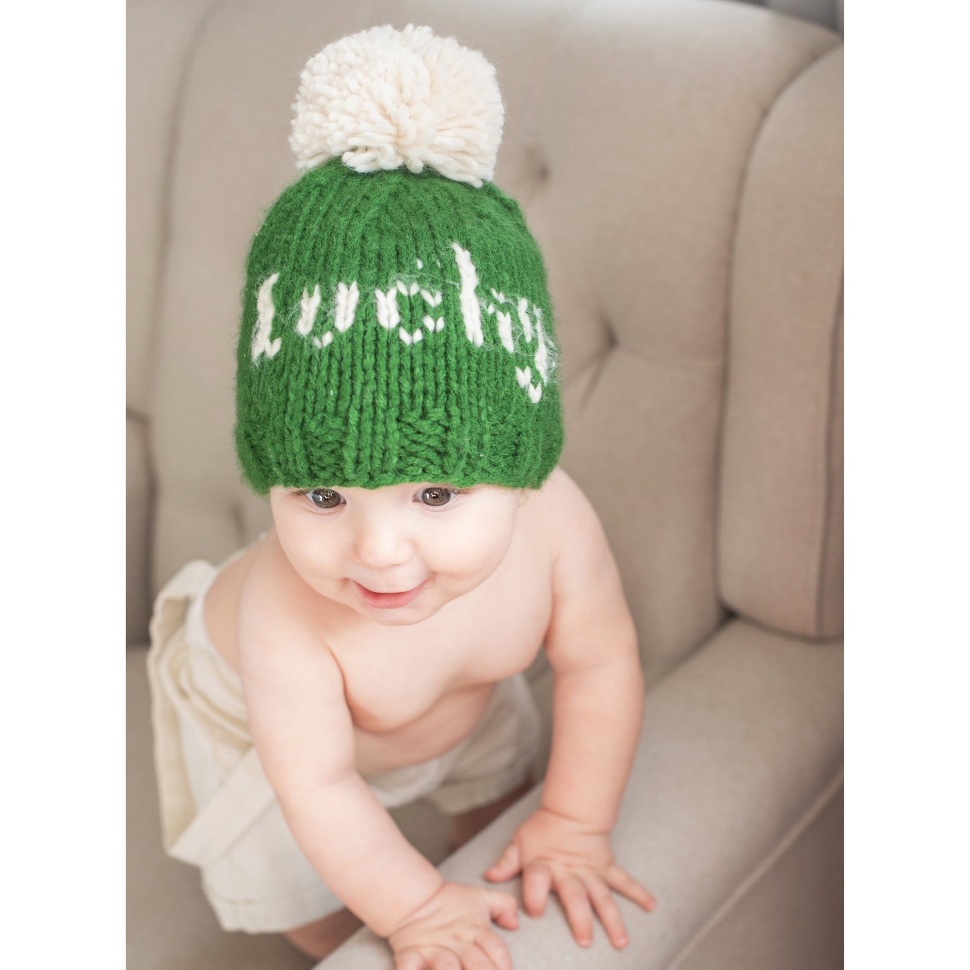 Lucky St. Patrick's Day Hand Knit Beanie Hat