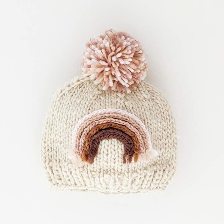 Mauve Rainbow Knit Beanie Hat - Beanie Hats