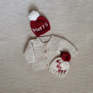 Merry Hand Knit Beanie Hat - Beanie Hats
