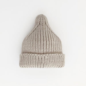 Oatmeal Peak Knit Beanie Hat - Beanie Hats