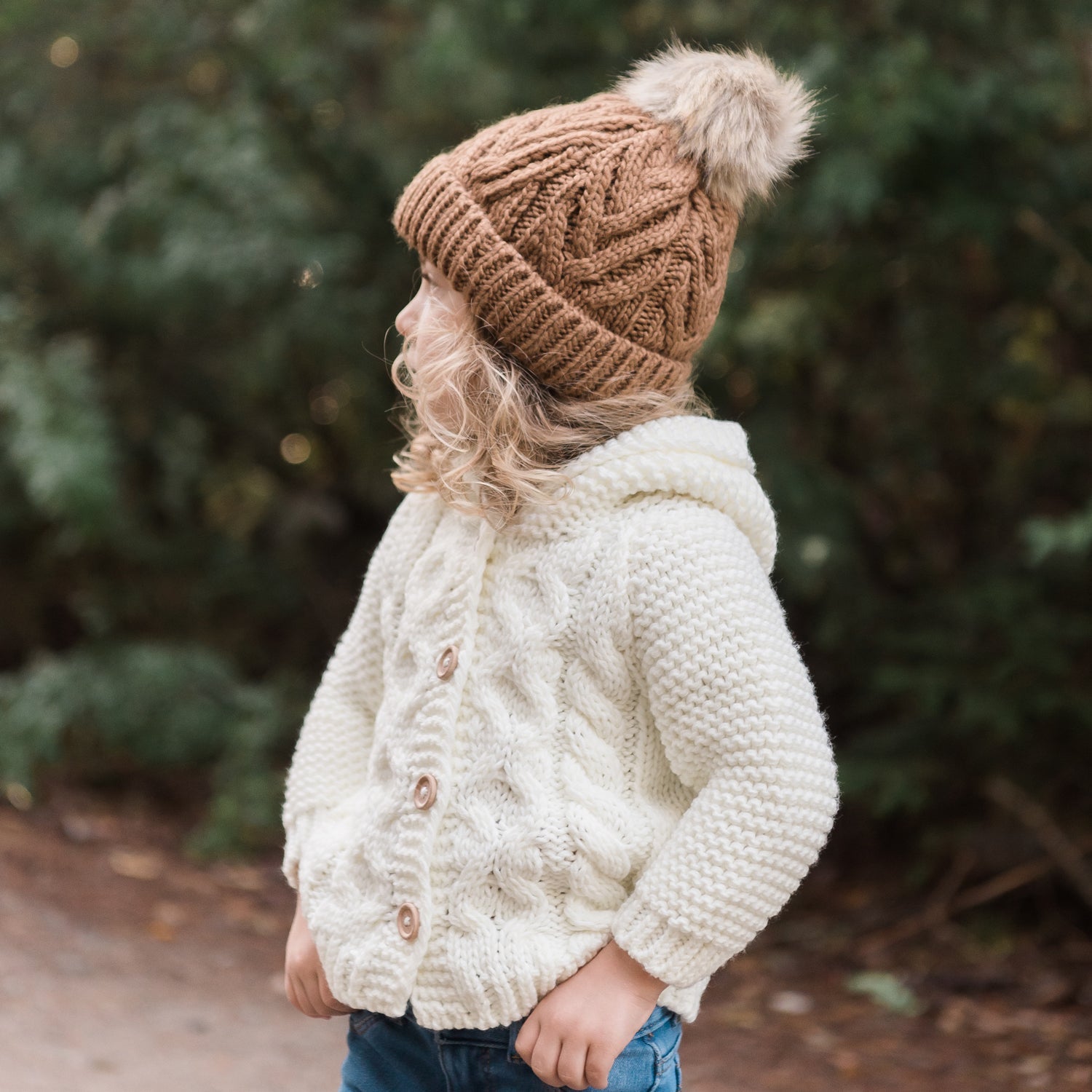 Pecan Pop Pom Pom Beanie Hat - Beanie Hats