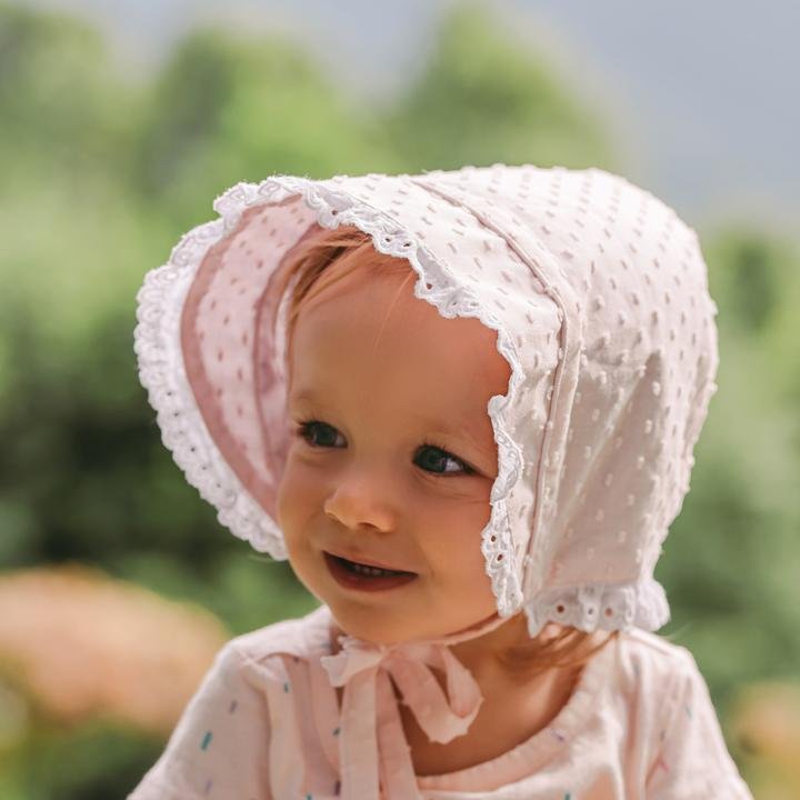 Pink Clip Dot Bonnet for Infants & Toddlers - Huggalugs