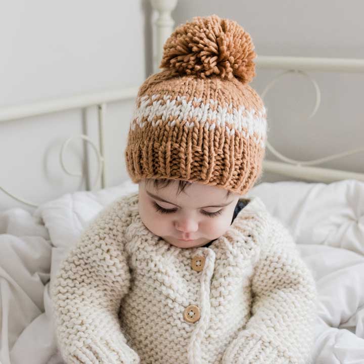 Rebel Pecan Knit Beanie Hat - Beanie Hats