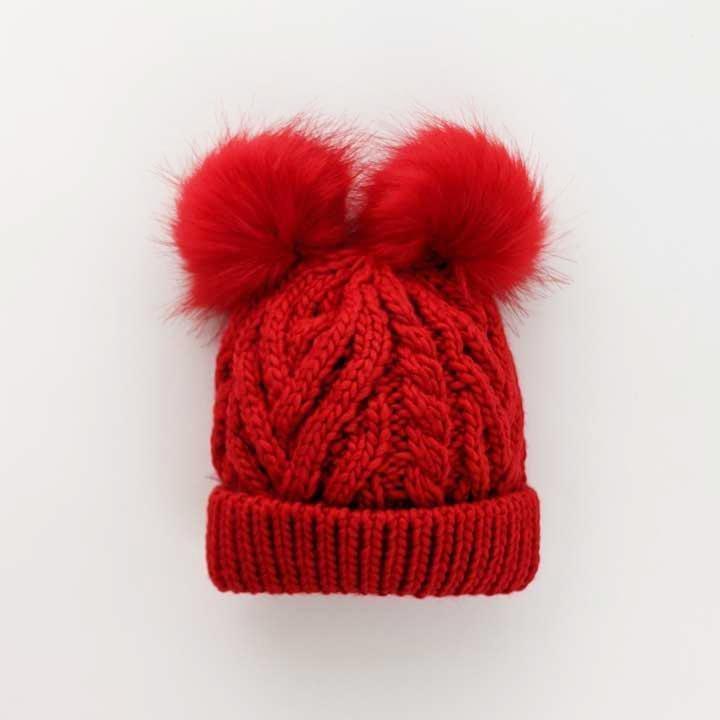 Red Fluffer Beanie Hat - Beanie Hats