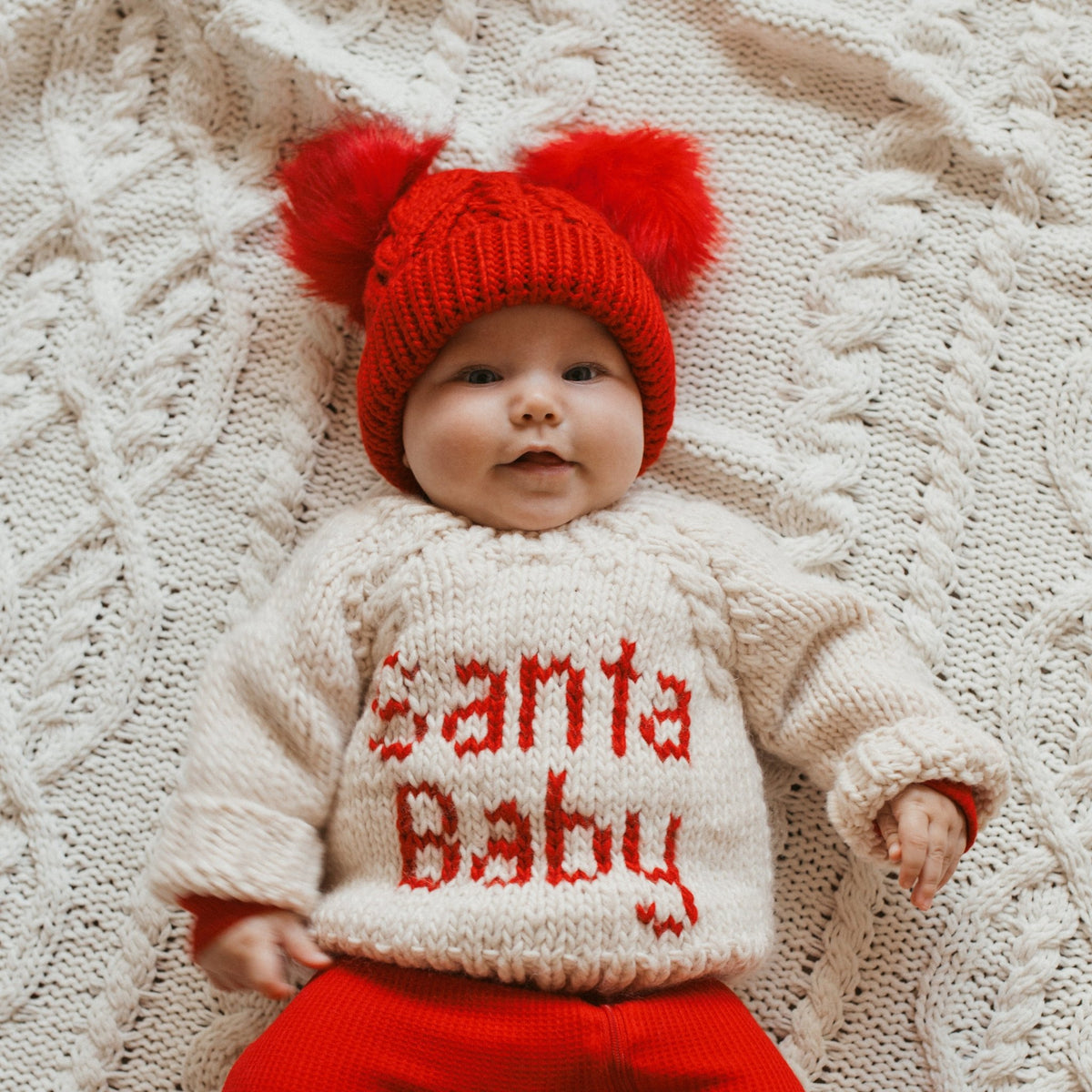 Red Fluffer Beanie Hat for Babies, Toddlers &amp; Kids - Beanie Hats
