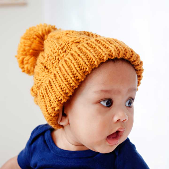 Saffron Gold Cable Beanie - Beanie Hats