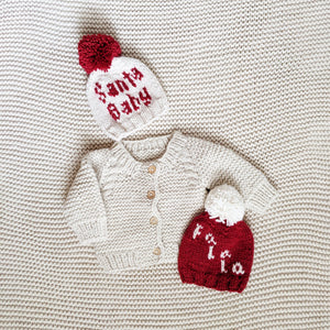 Santa Baby Hand Knit Beanie Hat - Beanie Hats