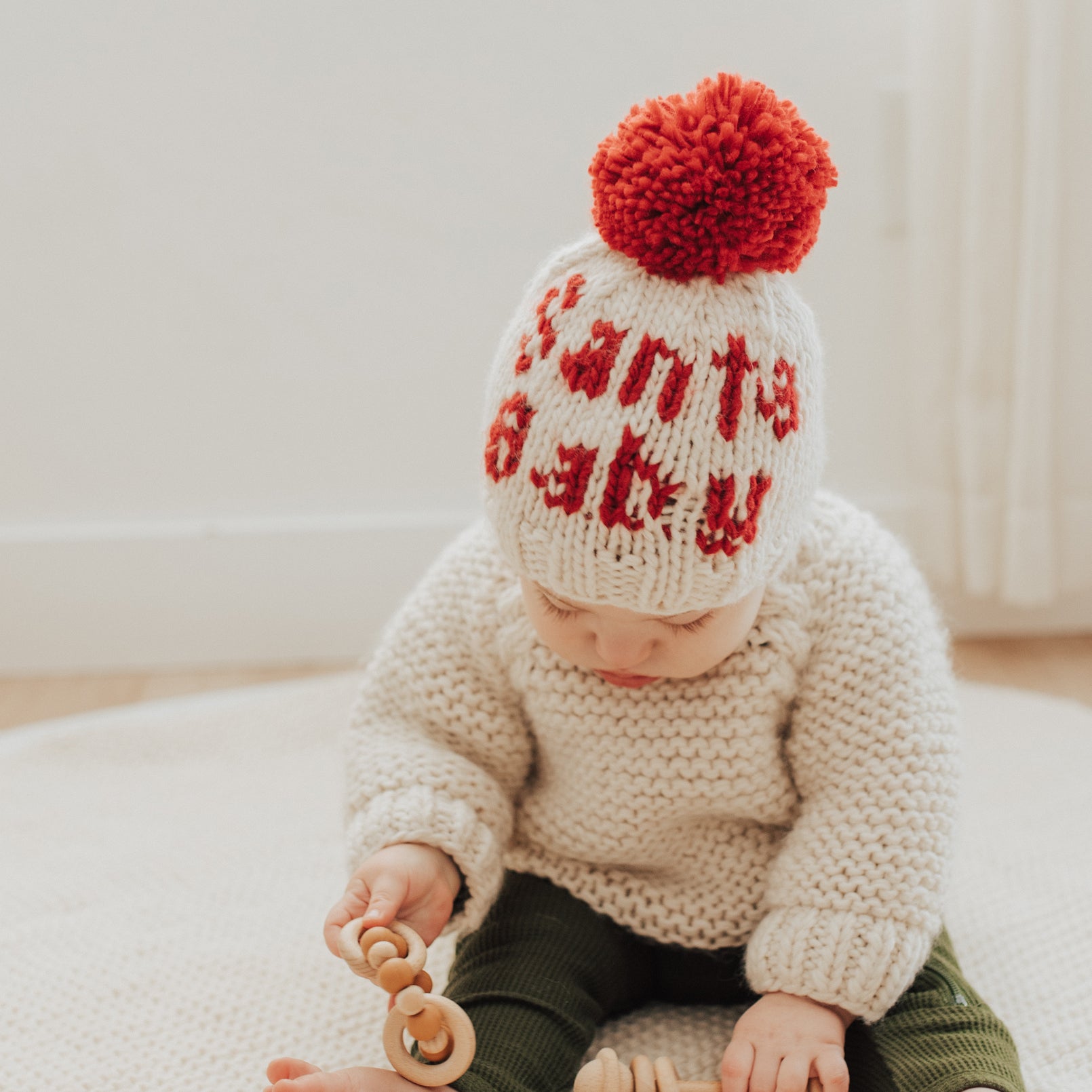 Santa Baby Hand Knit Beanie Hat - Beanie Hats