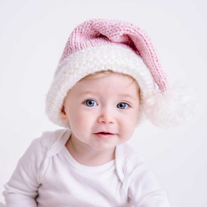 Santa Pink Sparkle Stocking Hat for Babies thru Adults - Huggalugs