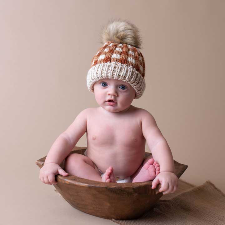 Sienna Buffalo Check Pom Pom Beanie Hat - Beanie Hats