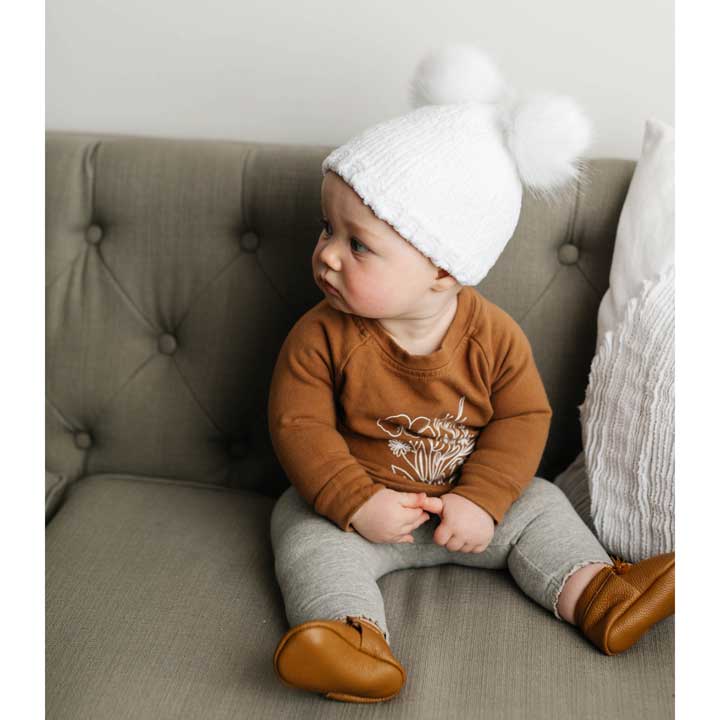 Snowy White Chenille Beanie Hat - Beanie Hats