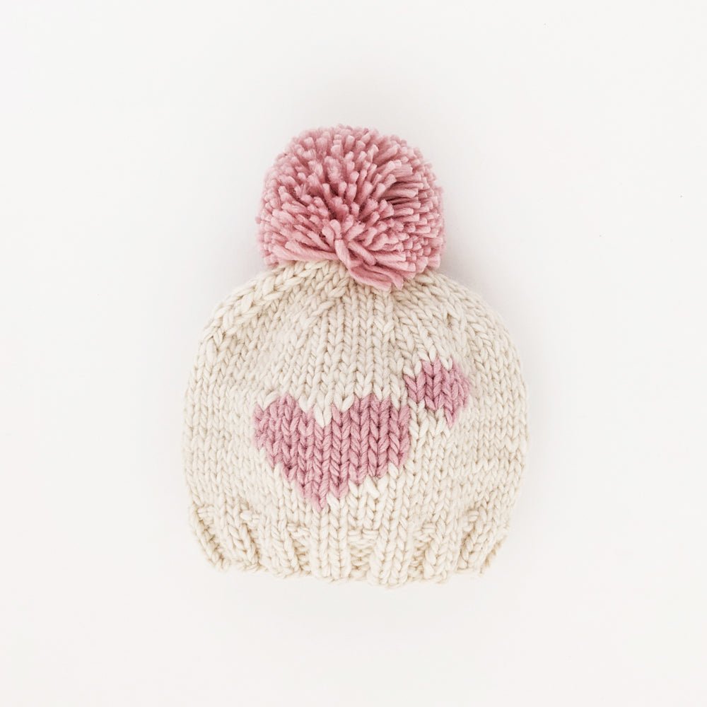 Sweetheart Knit Beanie Hat Rosy - Huggalugs