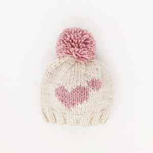 Sweetheart Knit Beanie Hat Rosy - Beanie Hats