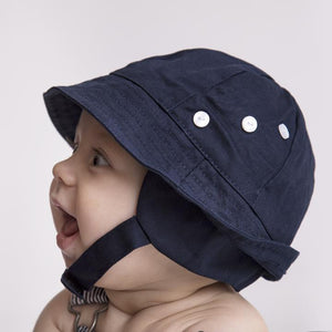 Tyrolean Navy UPF 50+ Hat with Chinstrap for Babies and Toddlers - Sunhat