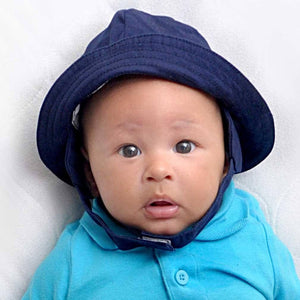 Tyrolean Navy UPF 50+ Hat with Chinstrap for Babies and Toddlers - Sunhat