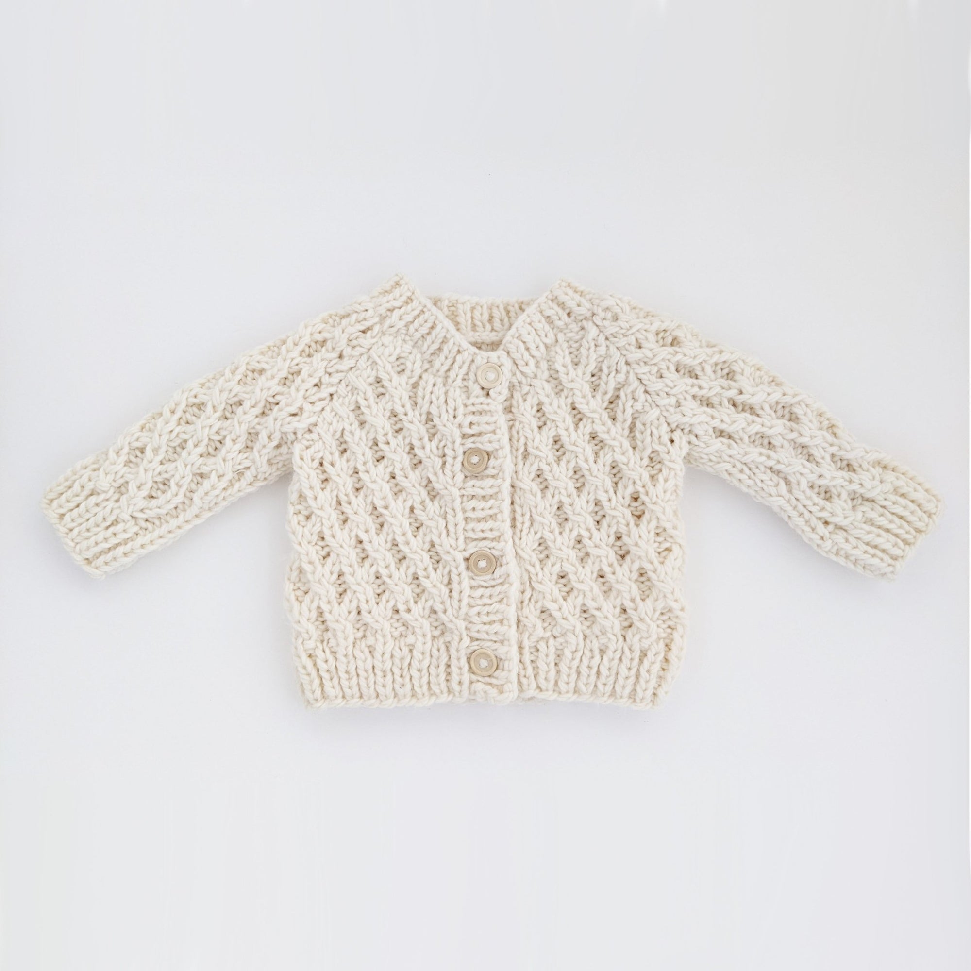 Waffle Cardigan Sweater Natural - Sweaters