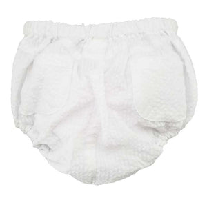 White Seersucker Diaper Cover - bloomer