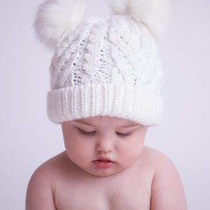 Winter White Fluffer Beanie Hat - Beanie Hats