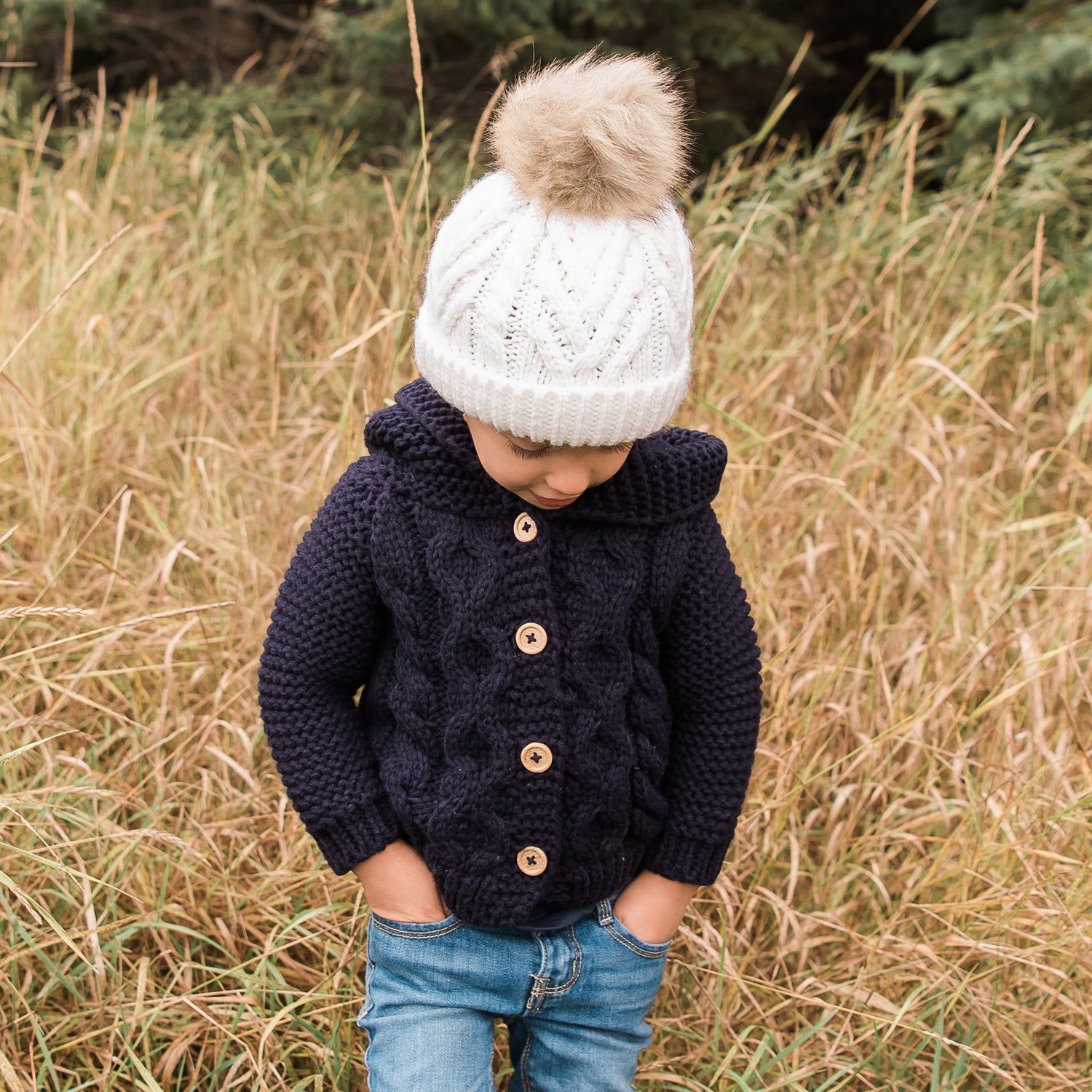 Winter White Pop Pom Pom Beanie Hat - Beanie Hats